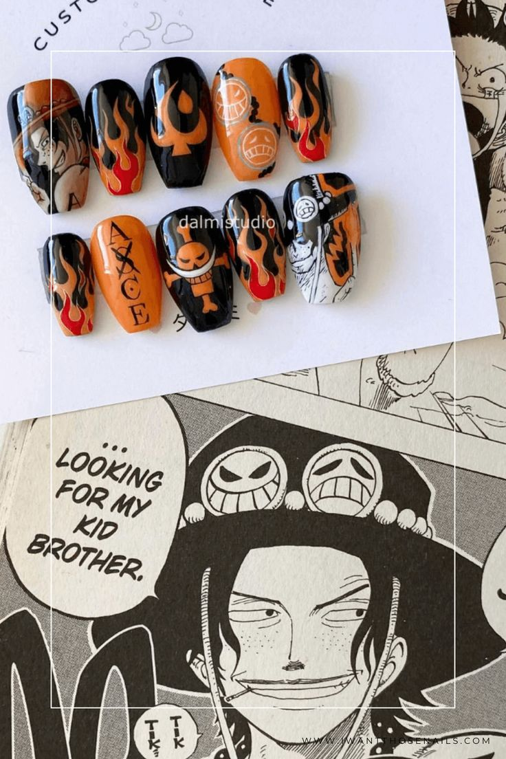 One piece anime nail designs — design 28