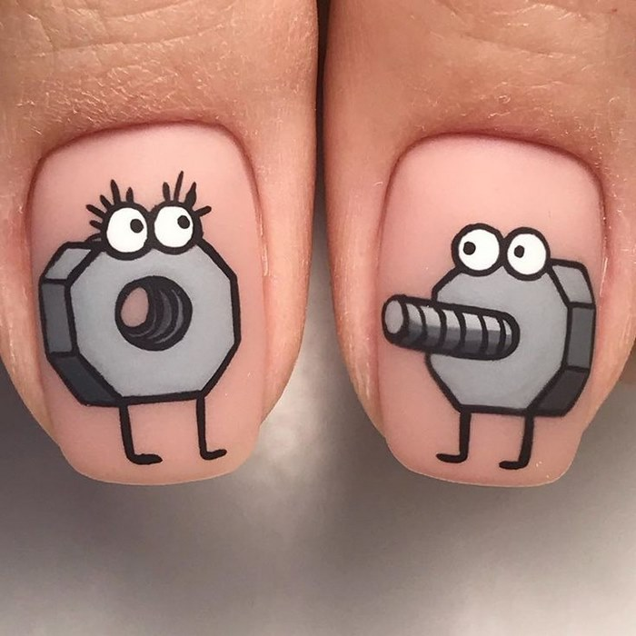 Cartoon nail designs are an extremely creative highlight