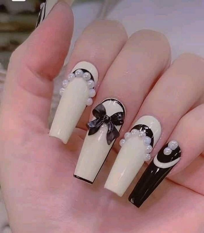Extremely youthful with stone-studded nail designs