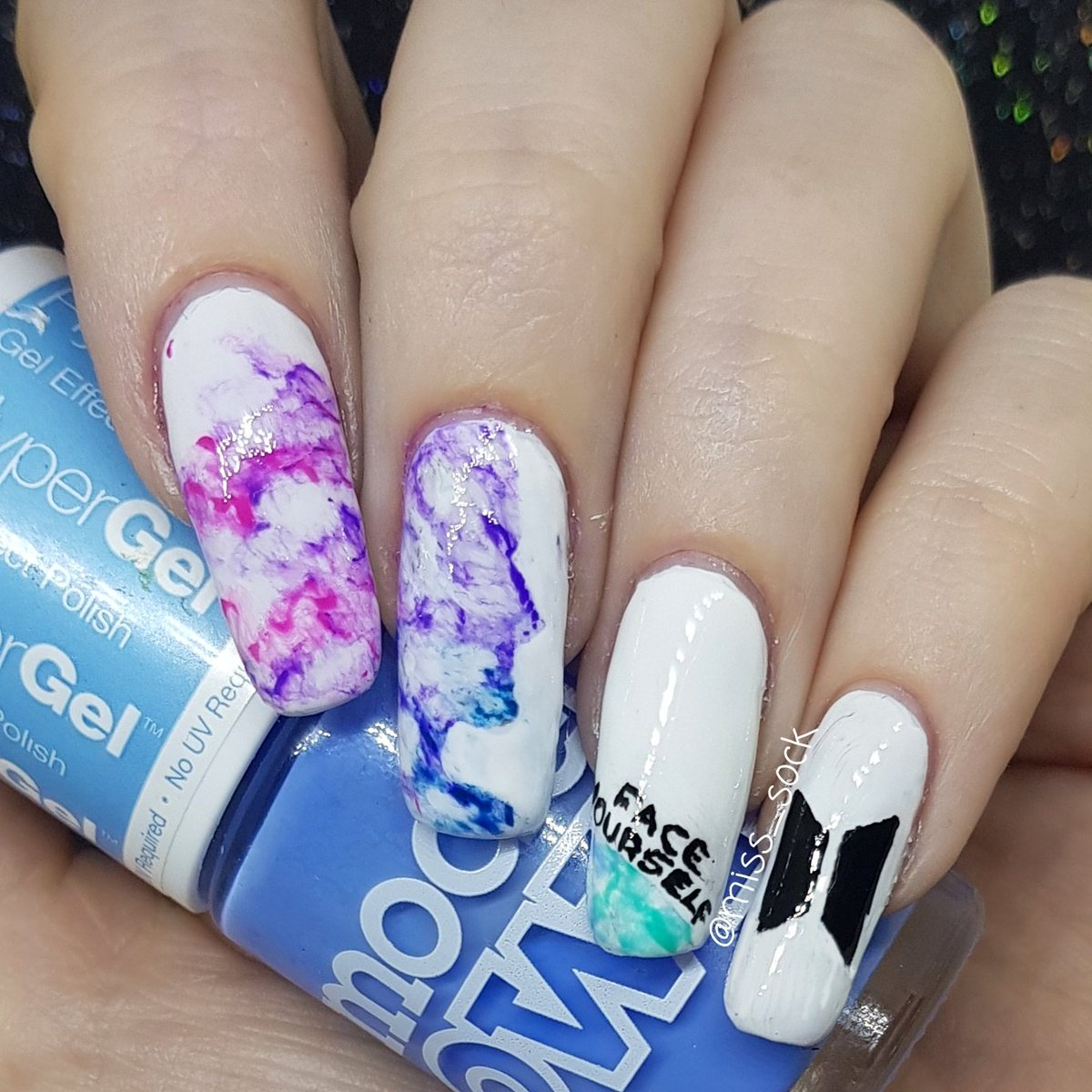 Bts-inspired nail designs for army — design 57